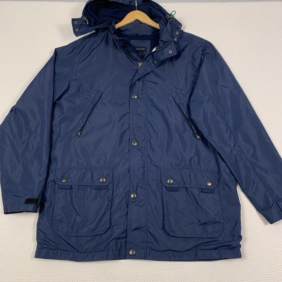 Lands' End Other - Lands End Squall Parka Jacket Mens Large L 42-44 Navy Blue Fleece Lined Hooded